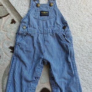 OshKosh B'gosh Navy and White Stripe Kids Overalls